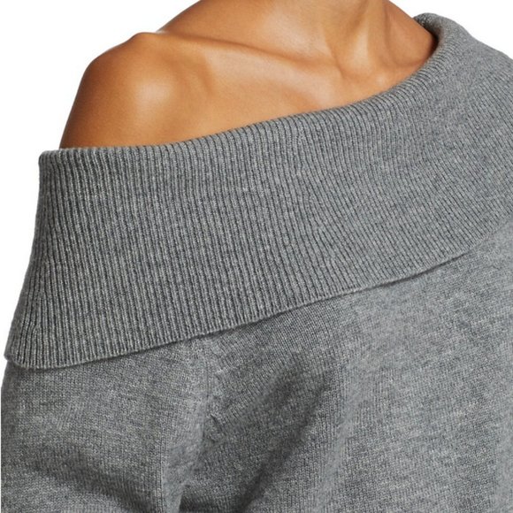 NEW Paige, Large, Womens Izabella Off-The-Shoulder Sweater - Heather Grey - Picture 6 of 6